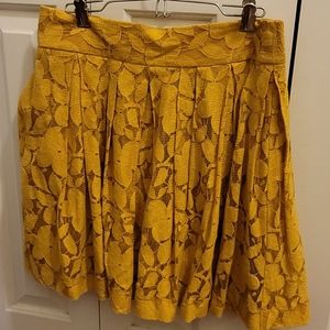 Mustard yellow lace skirt